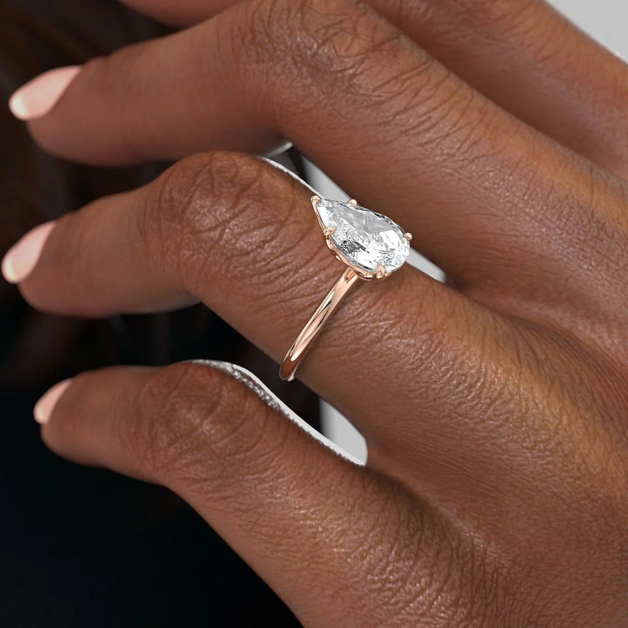  The Solitaire Alison Pear Moissanite Ring 14k Rose Gold 005 Final