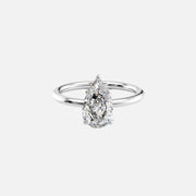  The Solitaire Alison Pear Moissanite Ring 18k White Gold 001