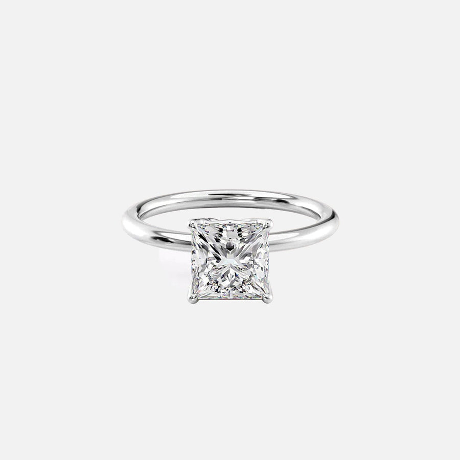  The Solitaire Alison Princess Lab Diamond Ring 14k White Gold 001