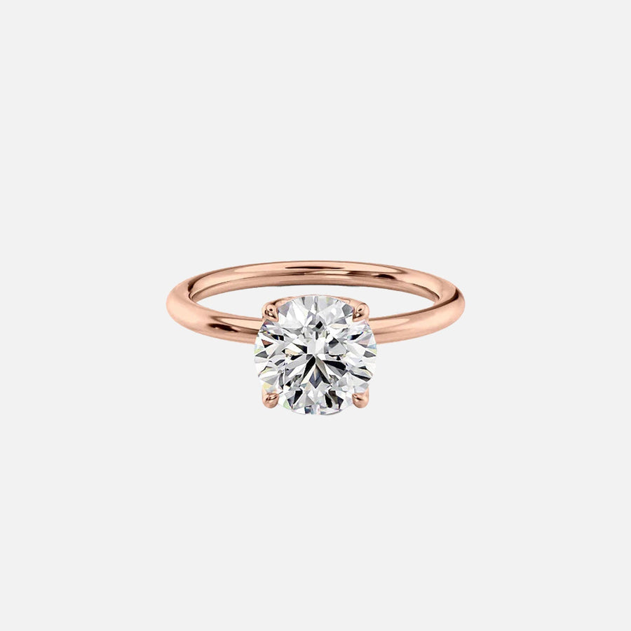  The Solitaire Alison Round Moissanite Ring 14k Rose Gold 001