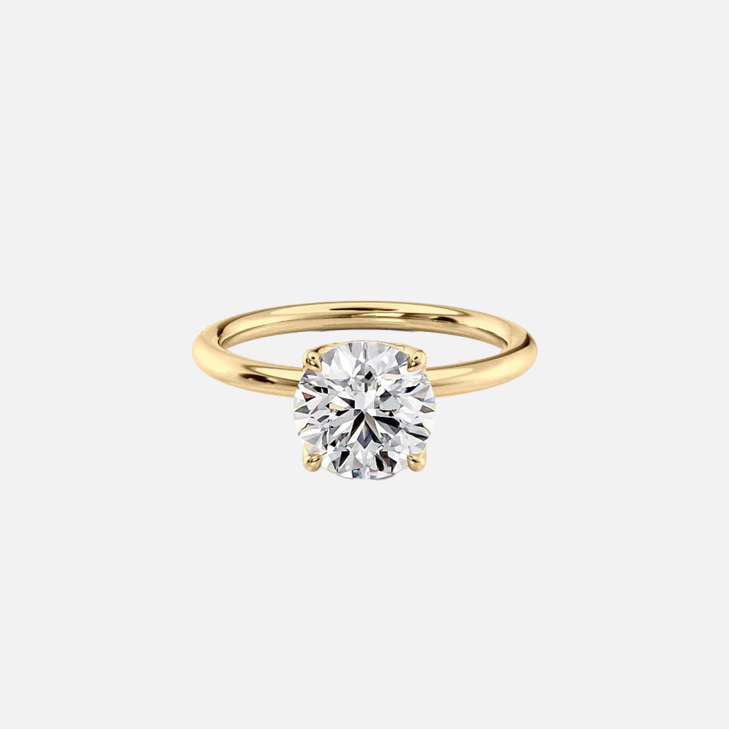 The Solitaire Alison Round Moissanite Ring 14k Yellow Gold 001