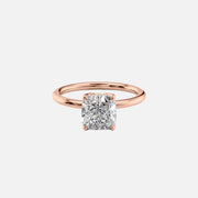  The Solitaire Ashley Cushion Lab Diamond Ring 18k Rose Gold 001