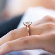  The Solitaire Ashley Emerald Lab Diamond Ring 18k Rose Gold 003