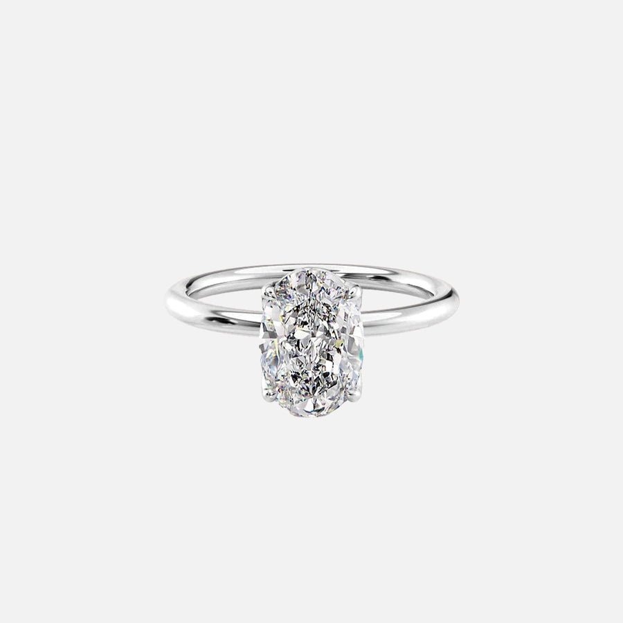  The Solitaire Ashley Oval Lab Diamond Ring 14k White Gold 001