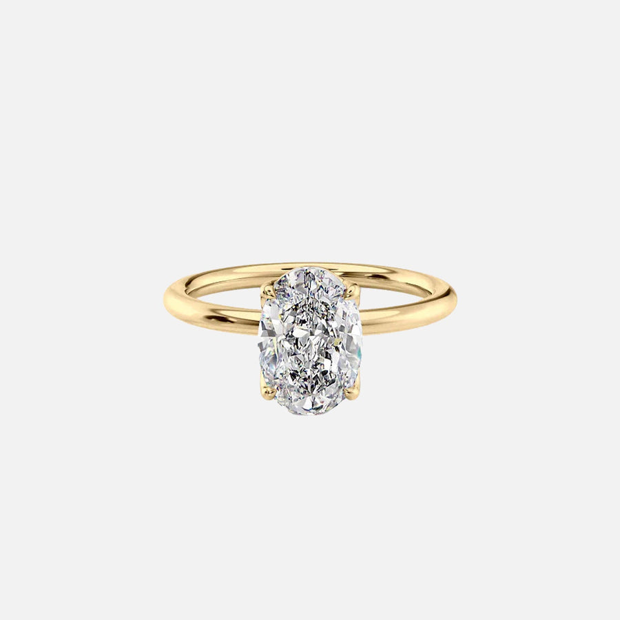 The Solitaire Ashley Oval Lab Diamond Ring 14k Yellow Gold 001