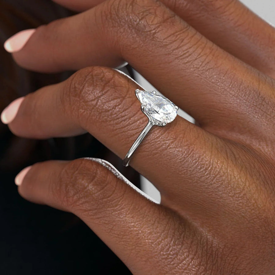  The Solitaire Ashley Pear Lab Diamond Ring 18k White Gold 005 Final