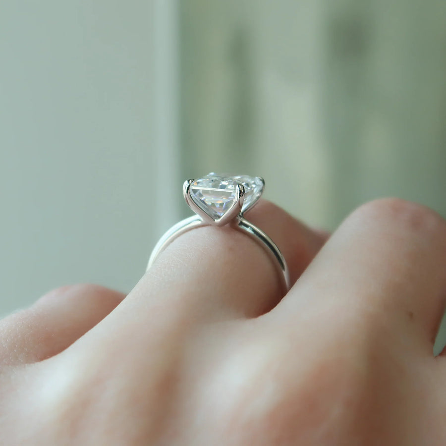  The Solitaire Ashley Radiant Lab Diamond Ring 14k White Gold 003