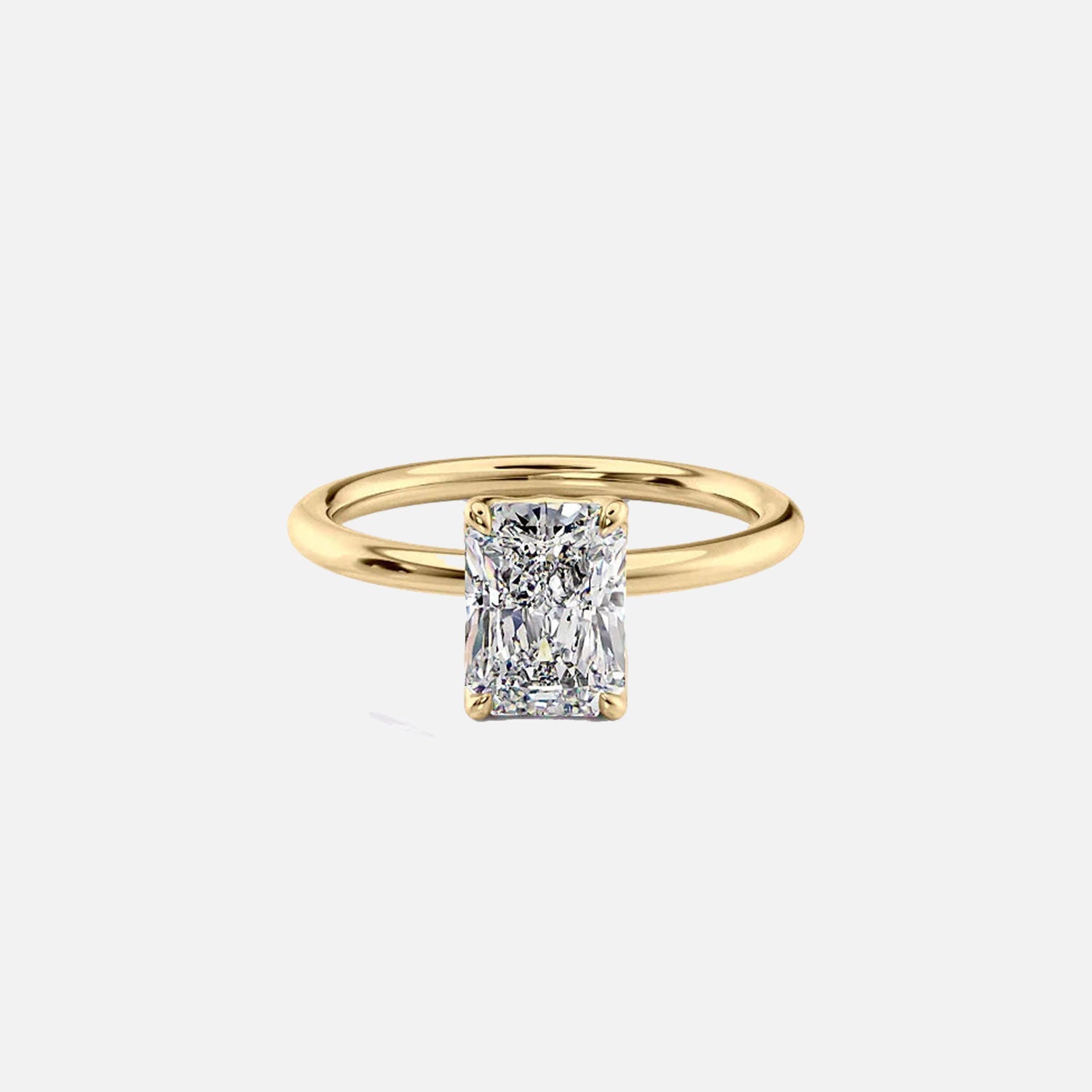 The Solitaire Ashley Radiant Lab Diamond Ring 14k Yellow Gold 001