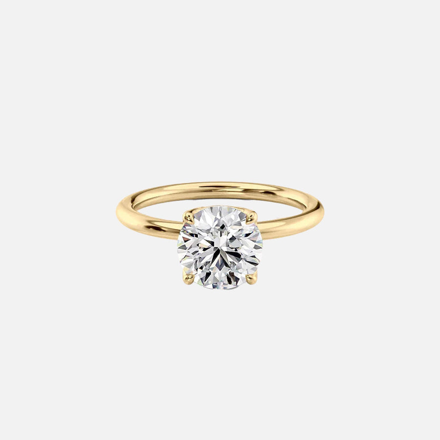  The Solitaire Ashley Round Lab Diamond Ring 18k Yellow Gold 001