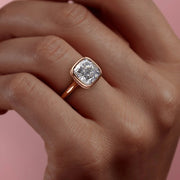  The Solitaire Charlotte Cushion Lab Diamond Ring 14k Rose Gold 005 Final