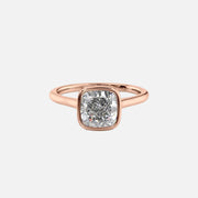  The Solitaire Charlotte Cushion Lab Diamond Ring 18k Rose Gold 001