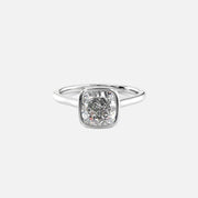  The Solitaire Charlotte Cushion Lab Diamond Ring 18k White Gold 001