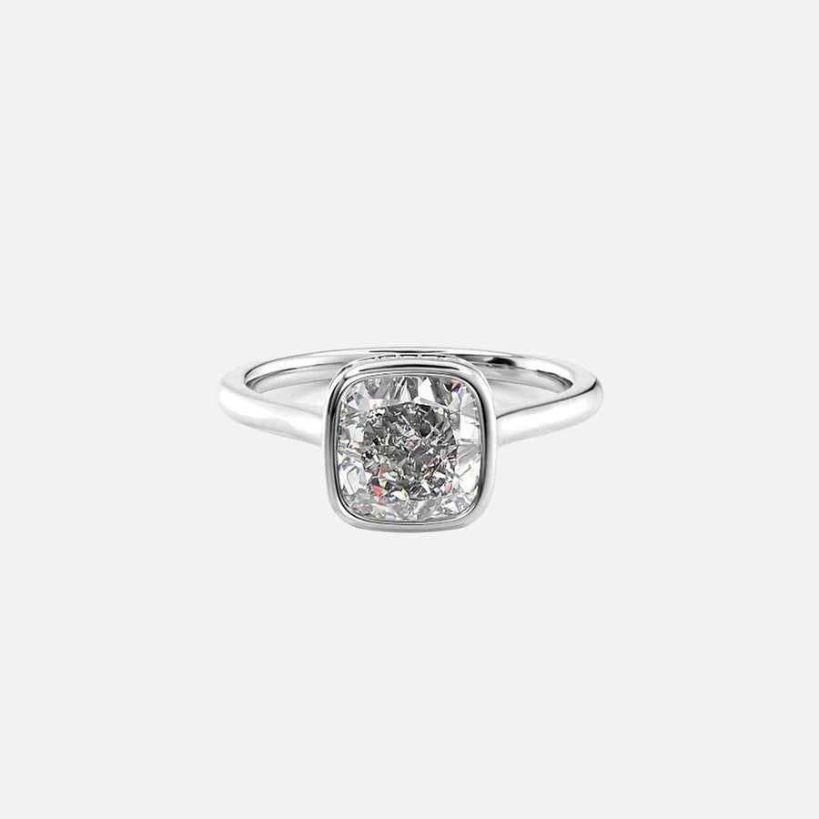  The Solitaire Charlotte Cushion Lab Diamond Ring 18k White Gold 001