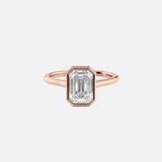  The Solitaire Charlotte Emerald Lab Diamond Ring 18k Rose Gold 001
