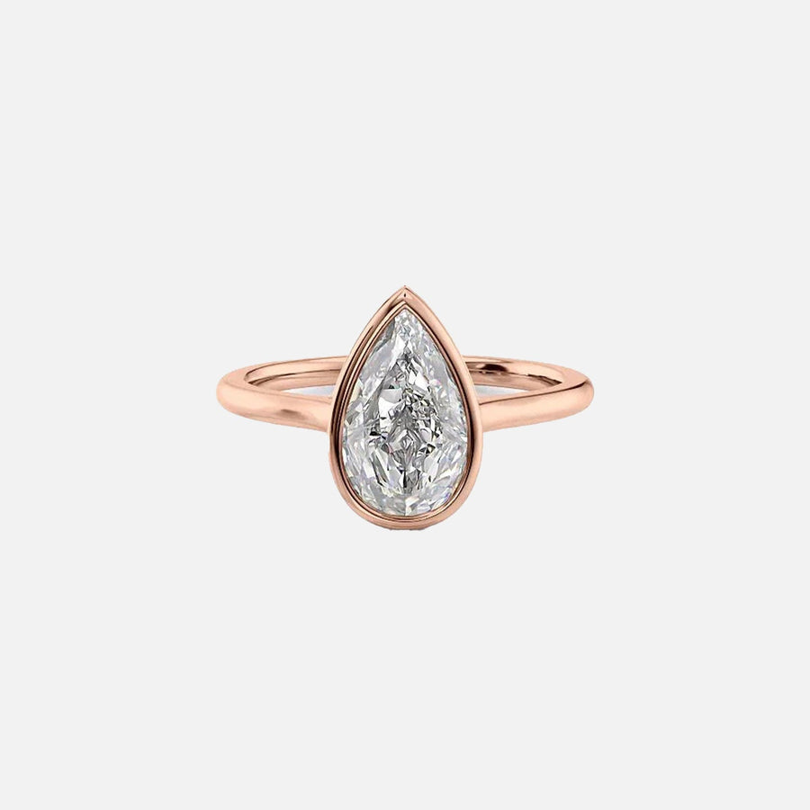  The Solitaire Charlotte Pear Lab Diamond Ring 14k Rose Gold 001