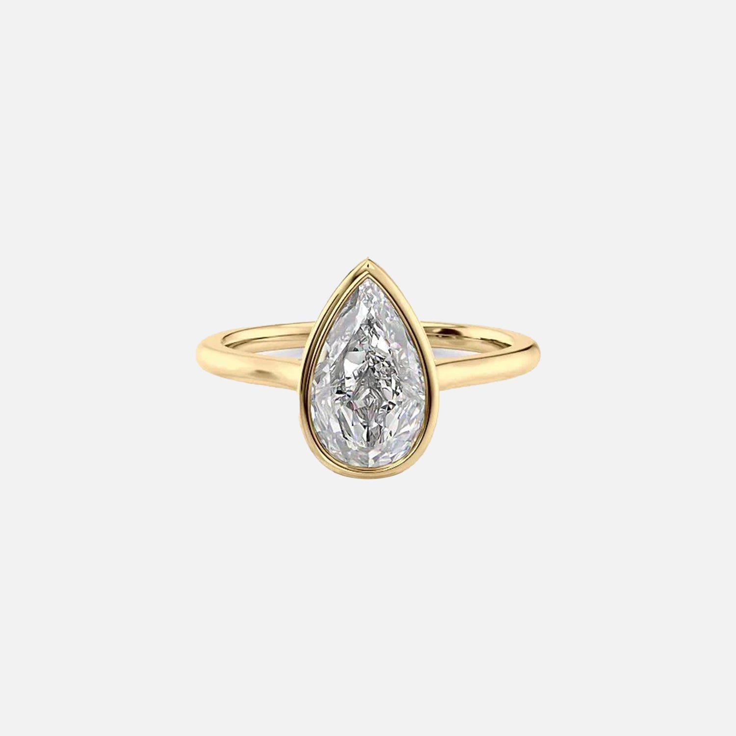 The Solitaire Charlotte Pear Lab Diamond Ring 14k Yellow Gold 001