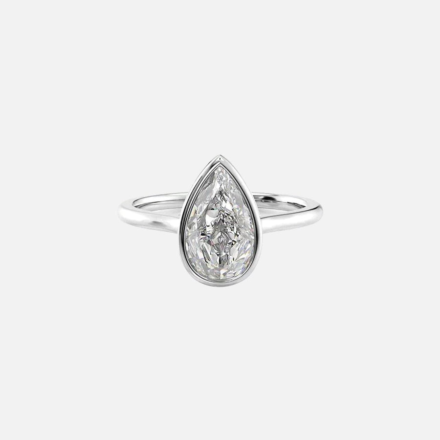  The Solitaire Charlotte Pear Lab Diamond Ring 18k White Gold 001