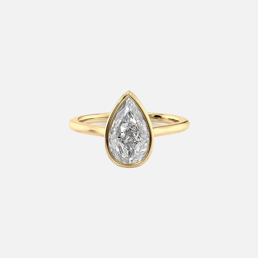  The Solitaire Charlotte Pear Lab Diamond Ring 18k Yellow Gold 001