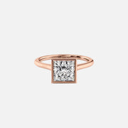  The Solitaire Charlotte Princess Lab Diamond Ring 18k Rose Gold 001