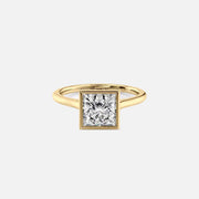  The Solitaire Charlotte Princess Lab Diamond Ring 18k Yellow Gold 001