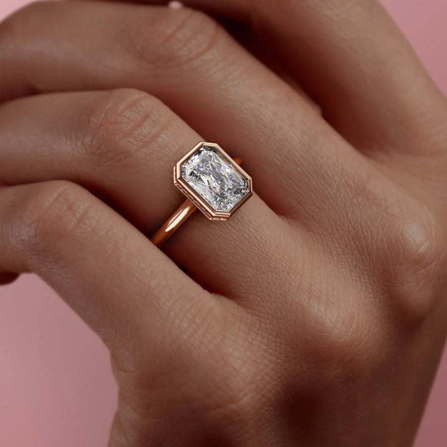  The Solitaire Charlotte Radiant Lab Diamond Ring 14k Rose Gold 005 Final