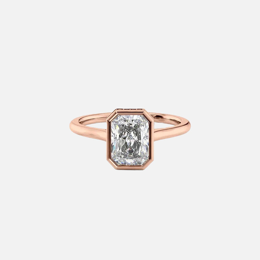  The Solitaire Charlotte Radiant Lab Diamond Ring 18k Rose Gold 001