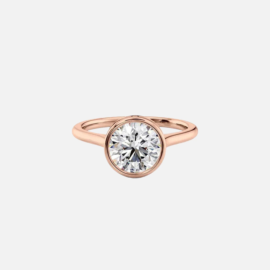  The Solitaire Charlotte Round Lab Diamond Ring 14k Rose Gold 001