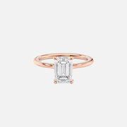  The Solitaire Claire Emerald Lab Diamond Ring 18k Rose Gold 001