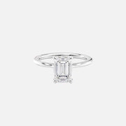  The Solitaire Claire Emerald Lab Diamond Ring 18k White Gold 001