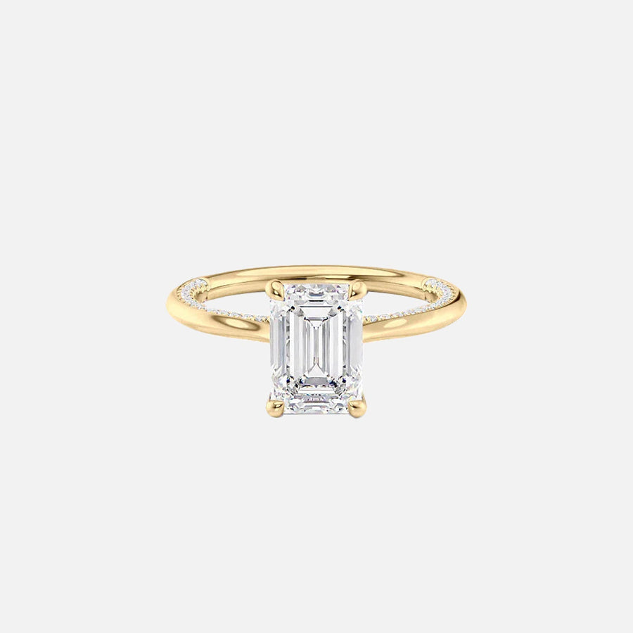  The Solitaire Claire Emerald Lab Diamond Ring 18k Yellow Gold 001