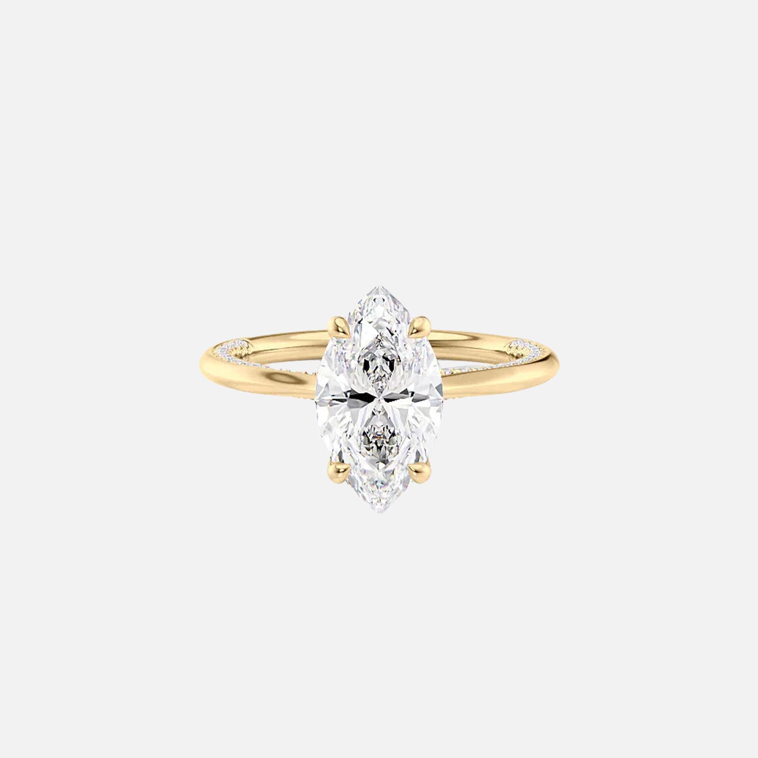 The Solitaire Claire Marquise Lab Diamond Ring 14k Yellow Gold 001