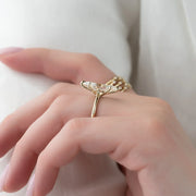  The Solitaire Claire Marquise Lab Diamond Ring 14k Yellow Gold 003