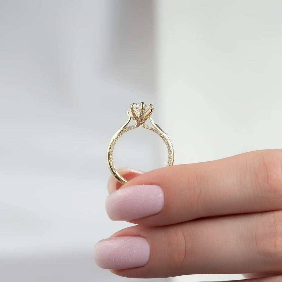  The Solitaire Claire Marquise Moissanite Ring 14k Yellow Gold 004 Final