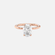  The Solitaire Claire Oval Lab Diamond Ring 14k Rose Gold 001