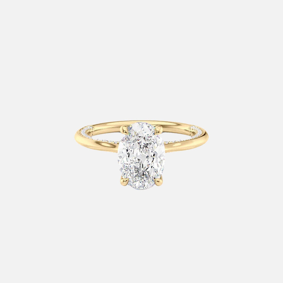 The Solitaire Claire Oval Lab Diamond Ring 14k Yellow Gold 001