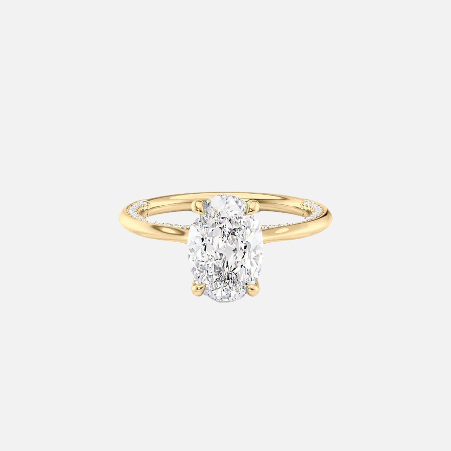 The Solitaire Claire Oval Moissanite Ring 14k Yellow Gold 001