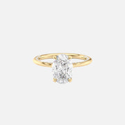 The Solitaire Claire Oval Moissanite Ring 14k Yellow Gold 001