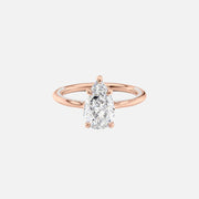  The Solitaire Claire Pear Moissanite Ring 18k Rose Gold 001
