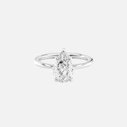  The Solitaire Claire Pear Moissanite Ring 18k White Gold 001