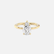  The Solitaire Claire Pear Moissanite Ring 18k Yellow Gold 001