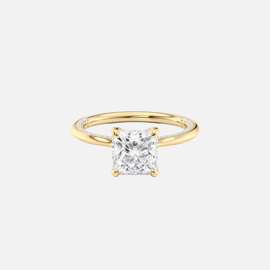 The Solitaire Claire Princess Lab Diamond Ring 14k Yellow Gold 001