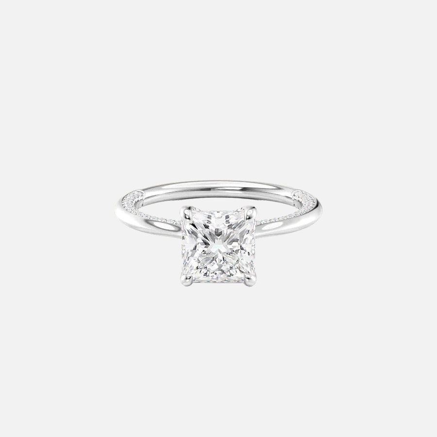  The Solitaire Claire Princess Lab Diamond Ring 18k White Gold 001