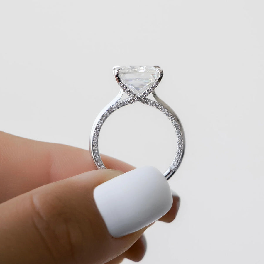  The Solitaire Claire Princess Moissanite Ring 14k White Gold 004 Final