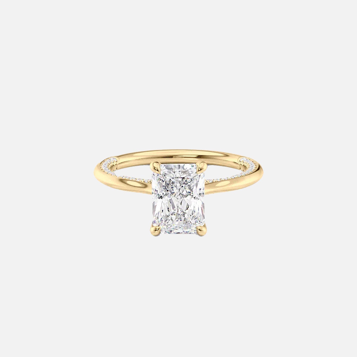 The Solitaire Claire Radiant Lab Diamond Ring 14k Yellow Gold 001