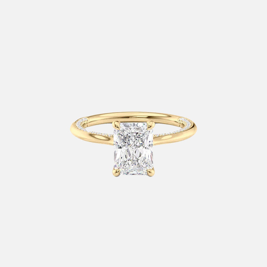 The Solitaire Claire Radiant Lab Diamond Ring 14k Yellow Gold 001