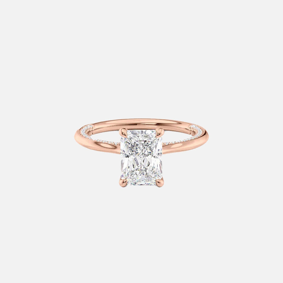  The Solitaire Claire Radiant Moissanite Ring 18k Rose Gold 001