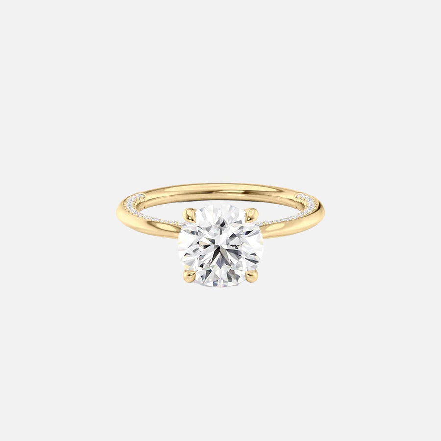 The Solitaire Claire Round Lab Diamond Ring 14k Yellow Gold 001