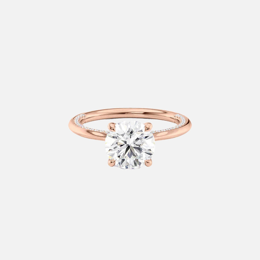 The Solitaire Claire Round Lab Diamond Ring 18k Rose Gold 001