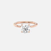  The Solitaire Claire Round Moissanite Ring 14k Rose Gold 001