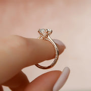  The Solitaire Claire Round Moissanite Ring 14k Rose Gold 004